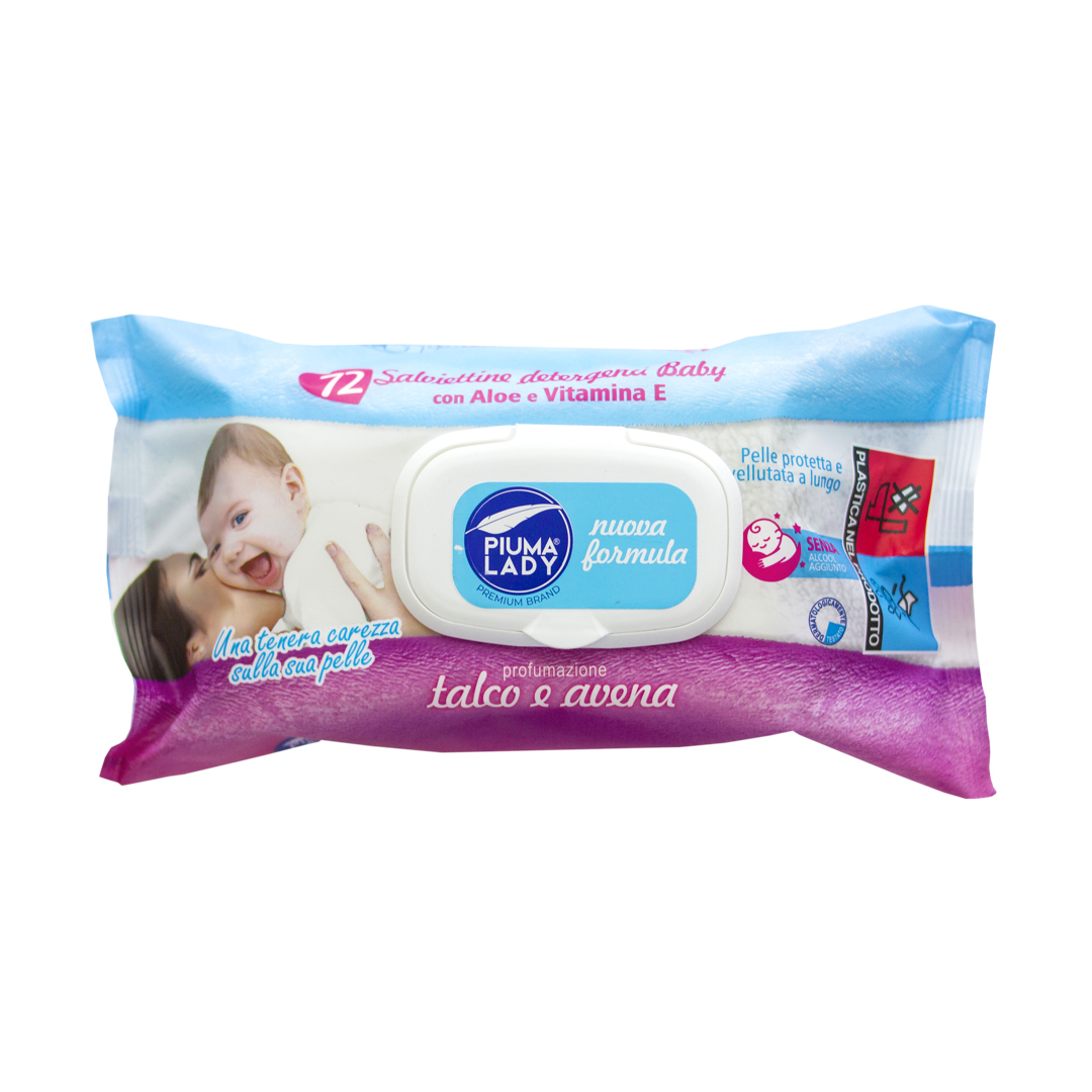 "PIUMA LADY" - SALVIETTE - PROFUMAZIONE TALCO E AVENA - PZ.72
